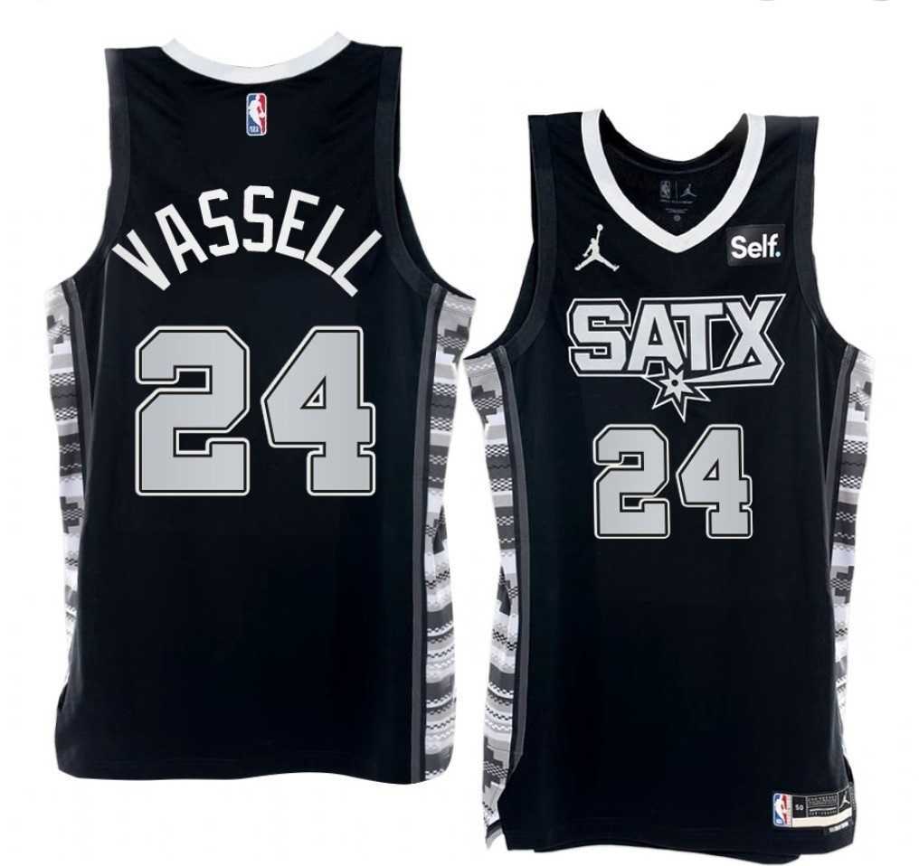 Men%27s San Antonio Spurs #24 Devin Vassell 2022-23 Black Stitched Jersey->cleveland cavaliers->NBA Jersey